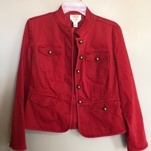 Talbots red blazer with gold buttons size 6